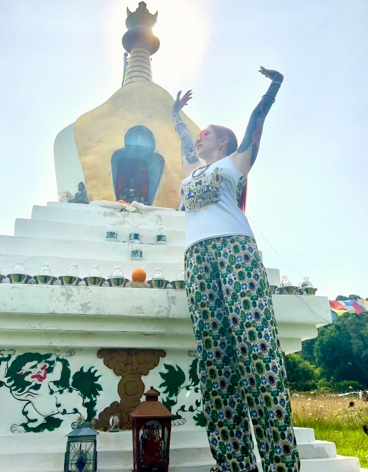 RAJ ROYAL THRONE WIDE LEG PANTS MULTI WHITE COLORWAY