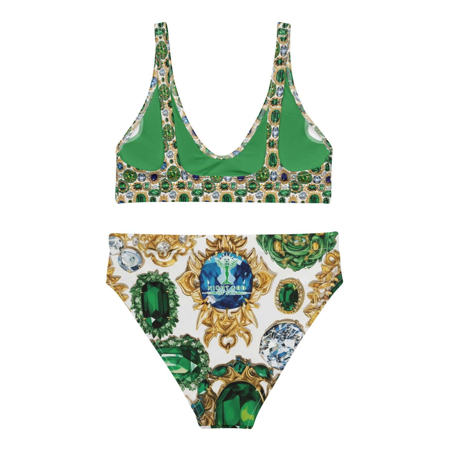 RAJ ROYAL THRONE TOSSED GEM Recycled High-Waisted Bikini White Colorway