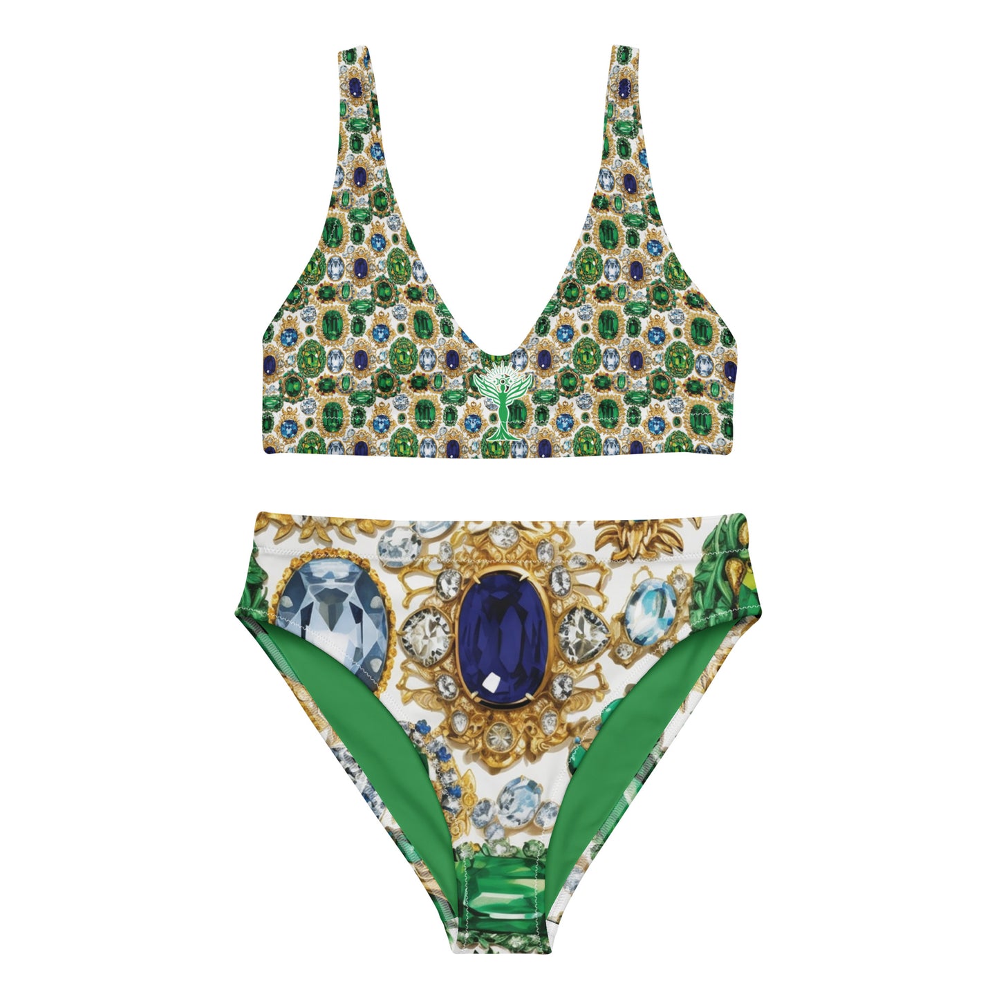 RAJ ROYAL THRONE TOSSED GEM Recycled High-Waisted Bikini White Colorway