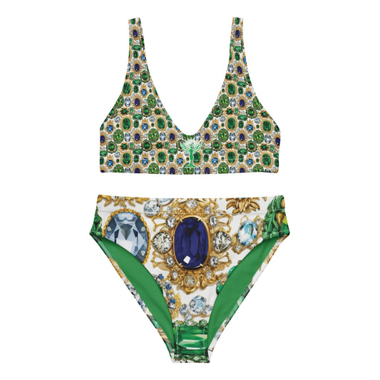 RAJ ROYAL THRONE TOSSED GEM Recycled High-Waisted Bikini White Colorway