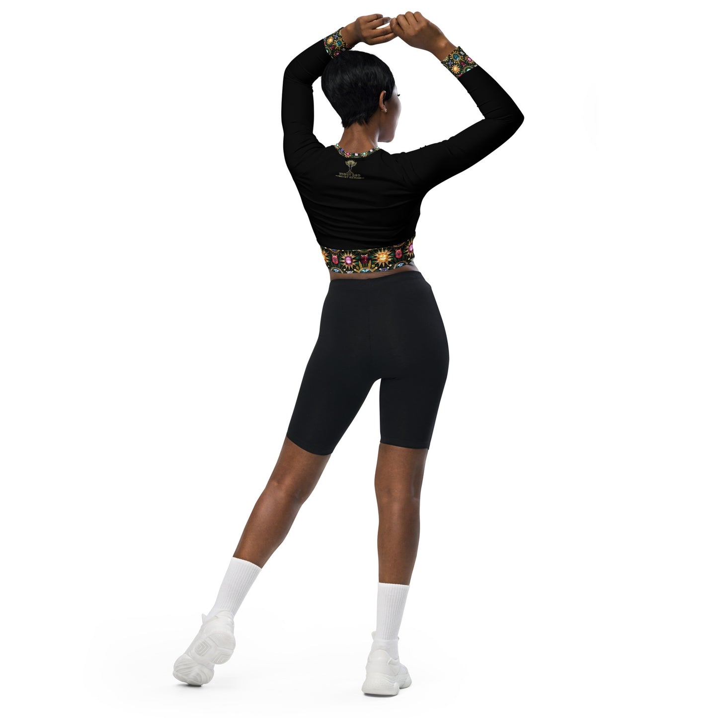 RAJ ROYAL THRONE GEM RECYCLED LONG SLEEVE CROP TOP