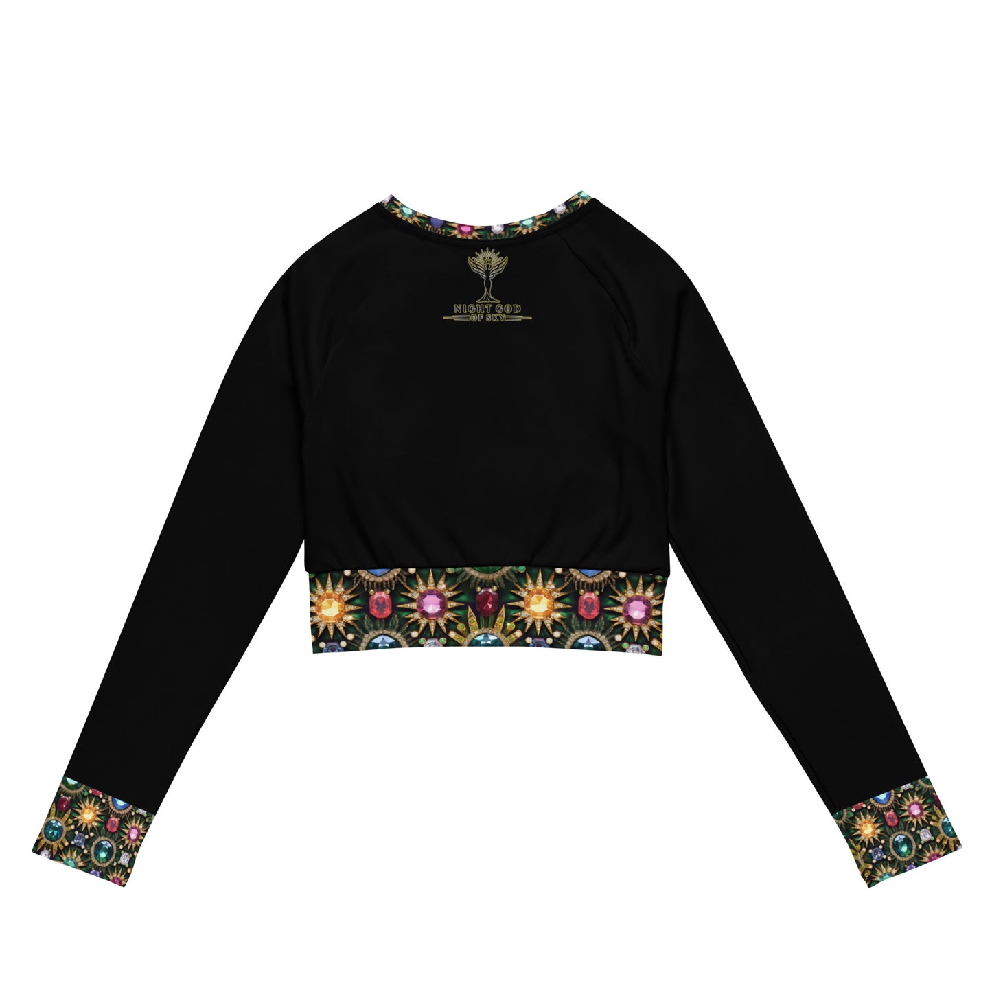 RAJ ROYAL THRONE GEM RECYCLED LONG SLEEVE CROP TOP