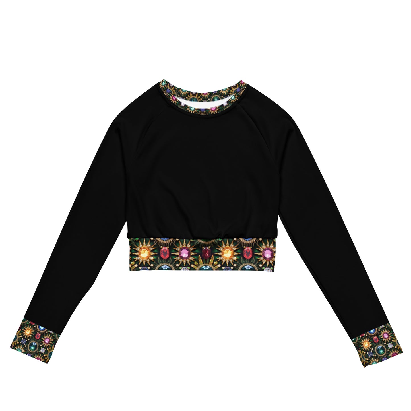 RAJ ROYAL THRONE GEM RECYCLED LONG SLEEVE CROP TOP