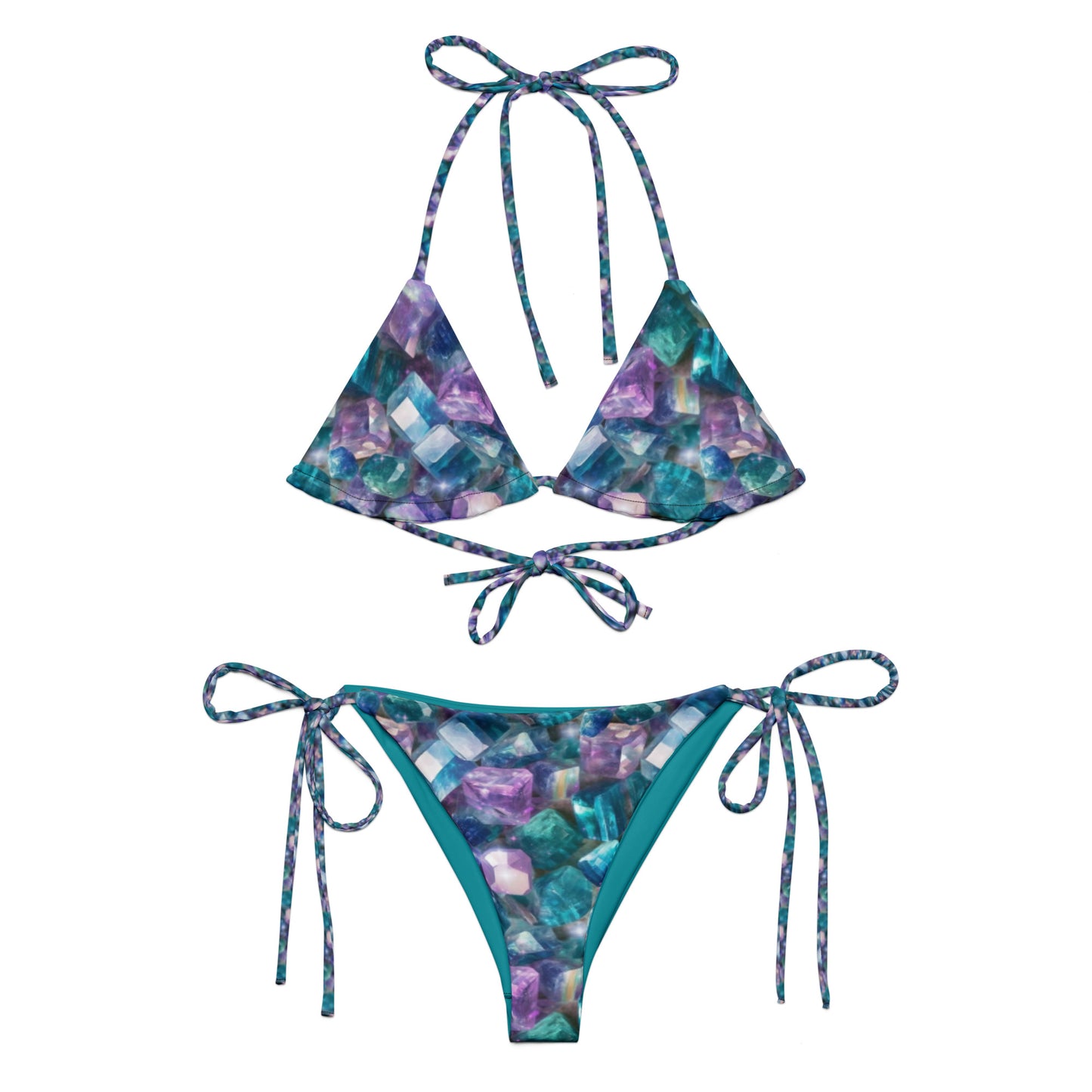 RAINBOW FLUORITE Print Recycled String Bikini Swimwear