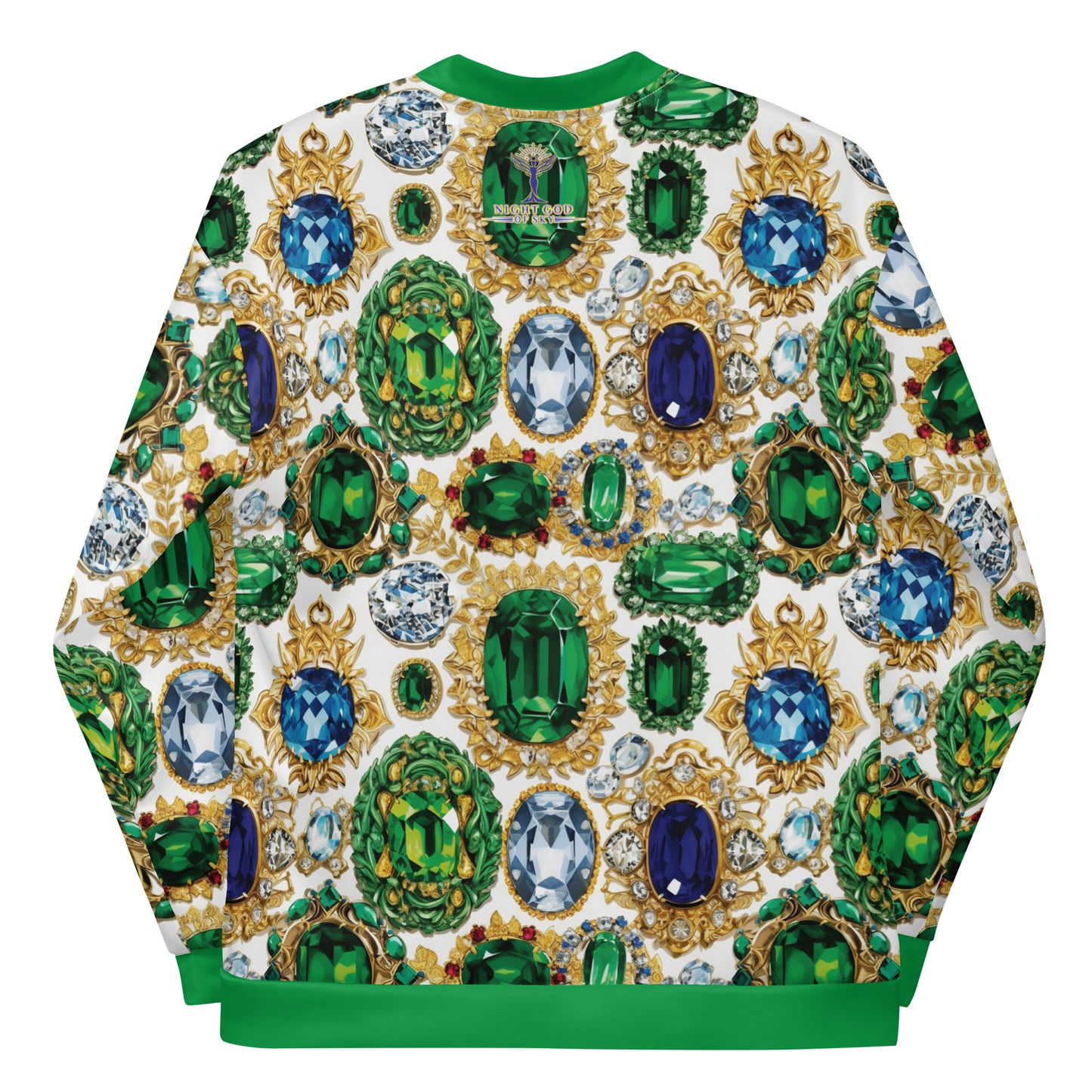RAJ ROYAL THRONE UNISEX BOMBER JACKET MULTI WHITE COLORWAY