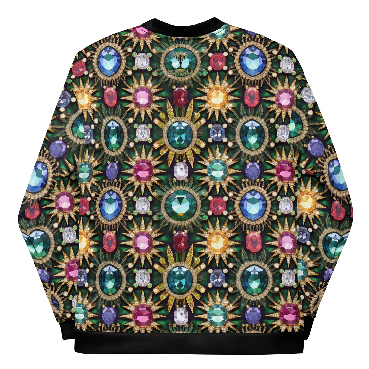 RAJ ROYAL THRONE UNISEX BOMBER JACKET MULTI BLACK COLORWAY