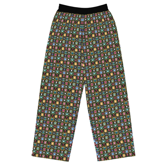 RAJ ROYAL THRONE WIDE LEG PANTS MULTI BLACK COLORWAY
