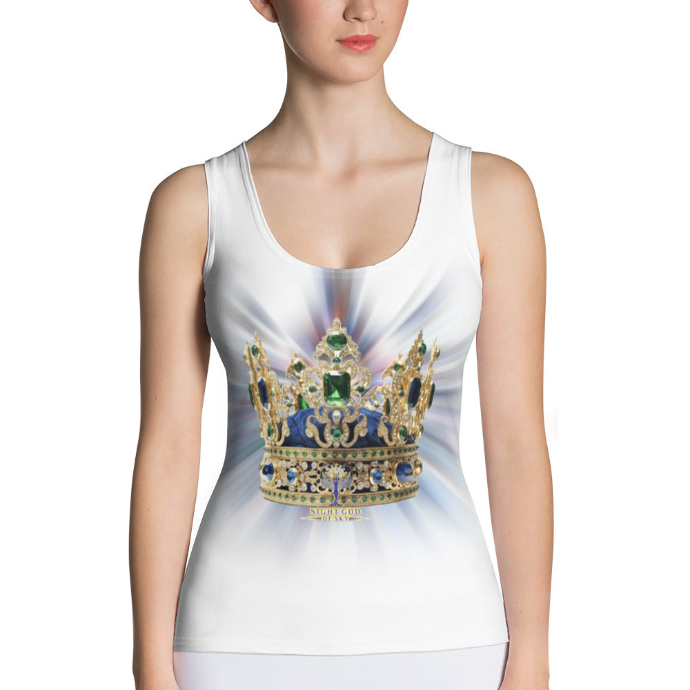 RAJ ROYAL THRONE CROWN GEM TANK TOP MULTI WHITE COLORWAY