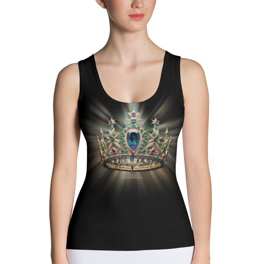 RAJ ROYAL THRONE CROWN GEM TANK TOP MULTI BLACK COLORWAY
