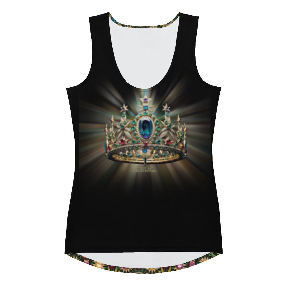 RAJ ROYAL THRONE CROWN GEM TANK TOP MULTI BLACK COLORWAY