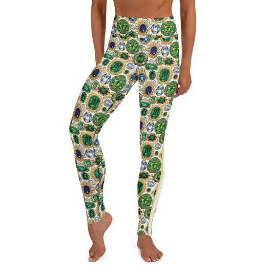 RAJ ROYAL THRONE Athleisure Leggings in Multi White