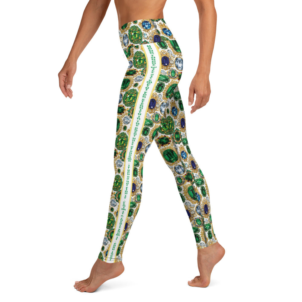RAJ ROYAL THRONE Athleisure Leggings in Multi White