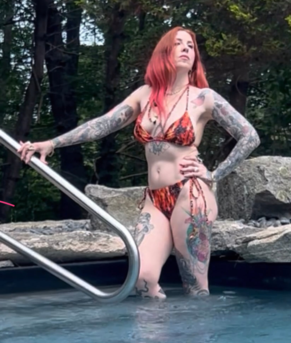 FIRE Print Recycled String Bikini Swimwear