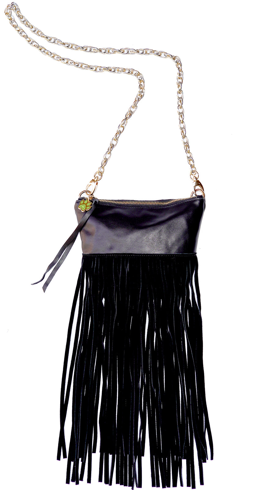Chi Chi Couture EVENT BAG with FRINGE - Black