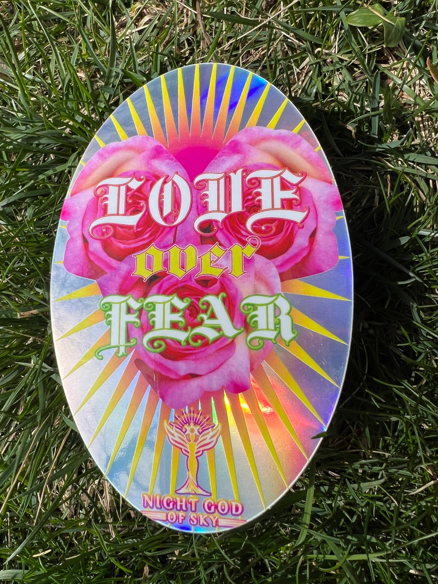 LOVE OVER FEAR sticker