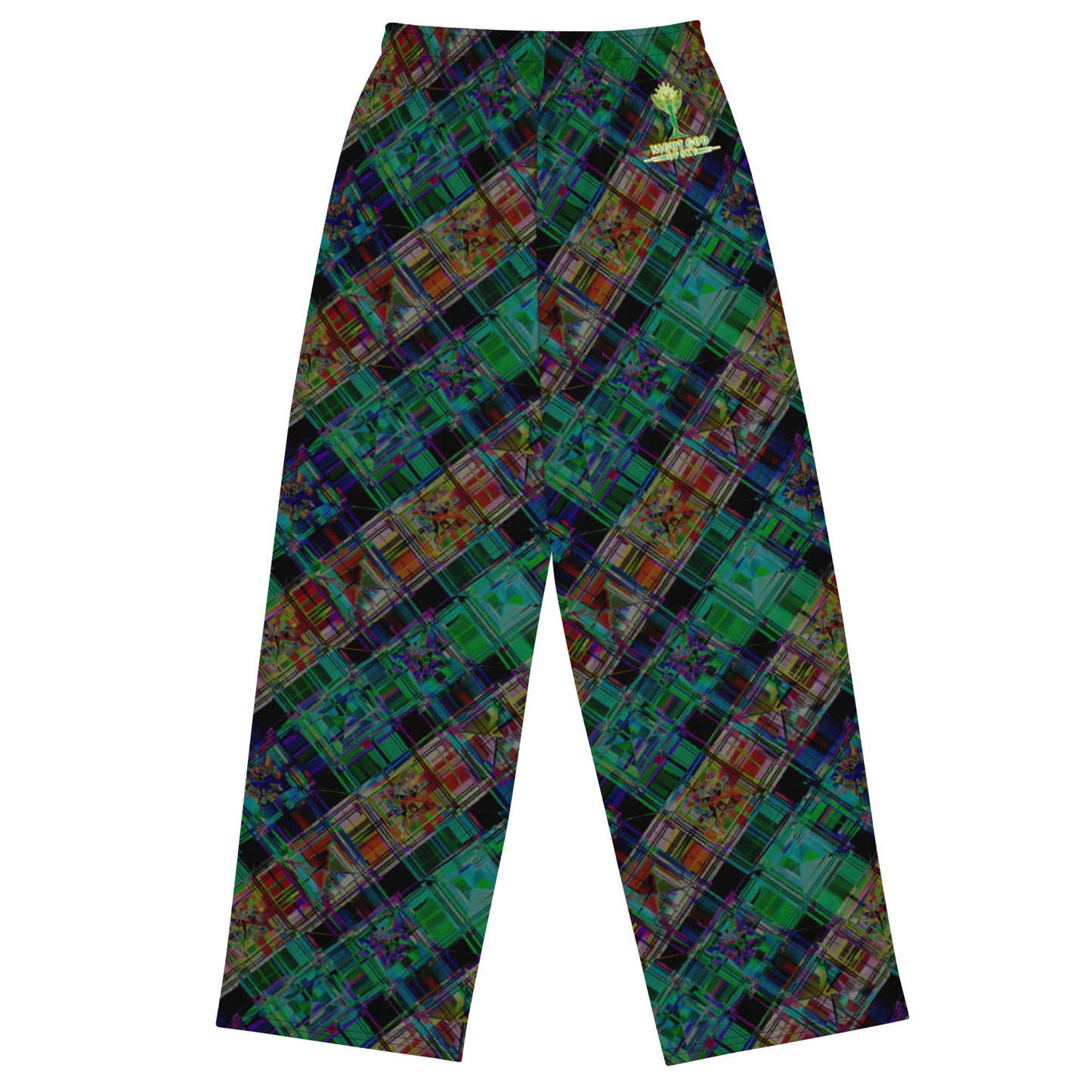 ROYAL PUNK PLAID WIDE LEG PANTS BLACK MULTI