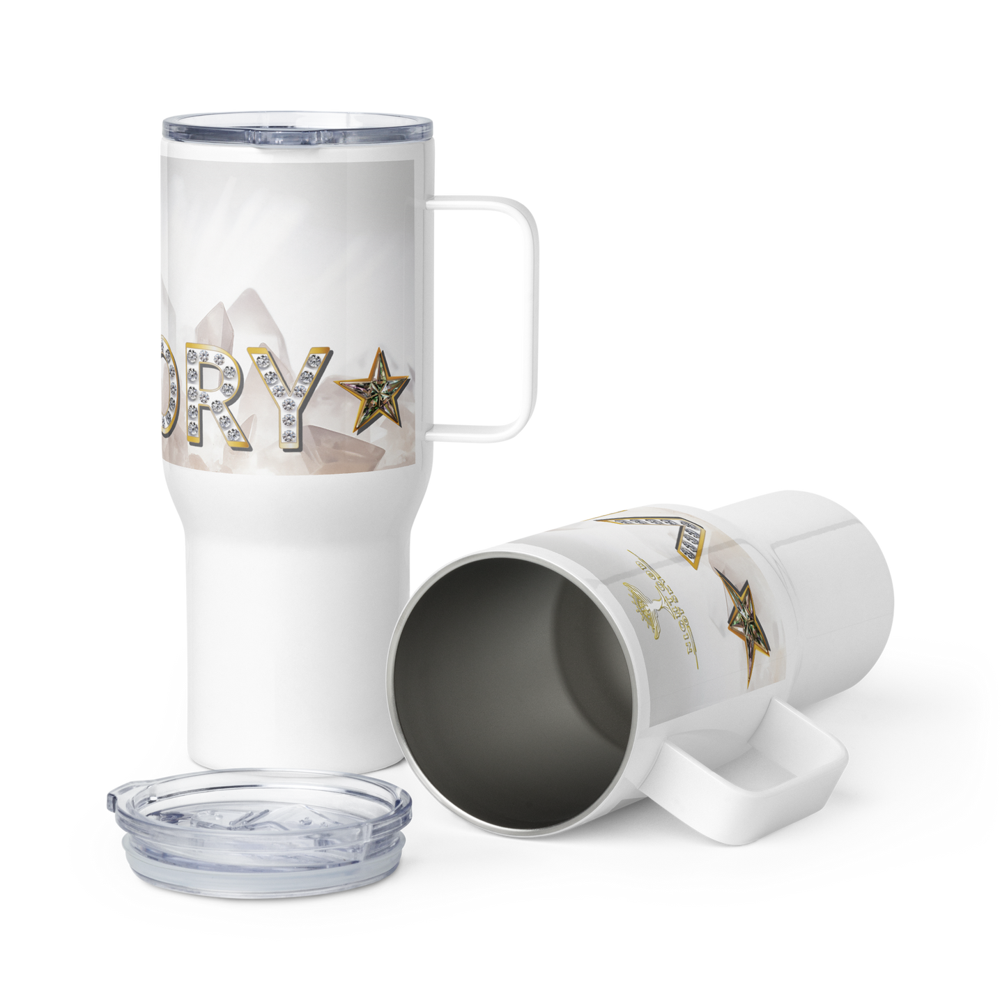 VICTORY QUARTZ TRAVEL MUG W HANDLE