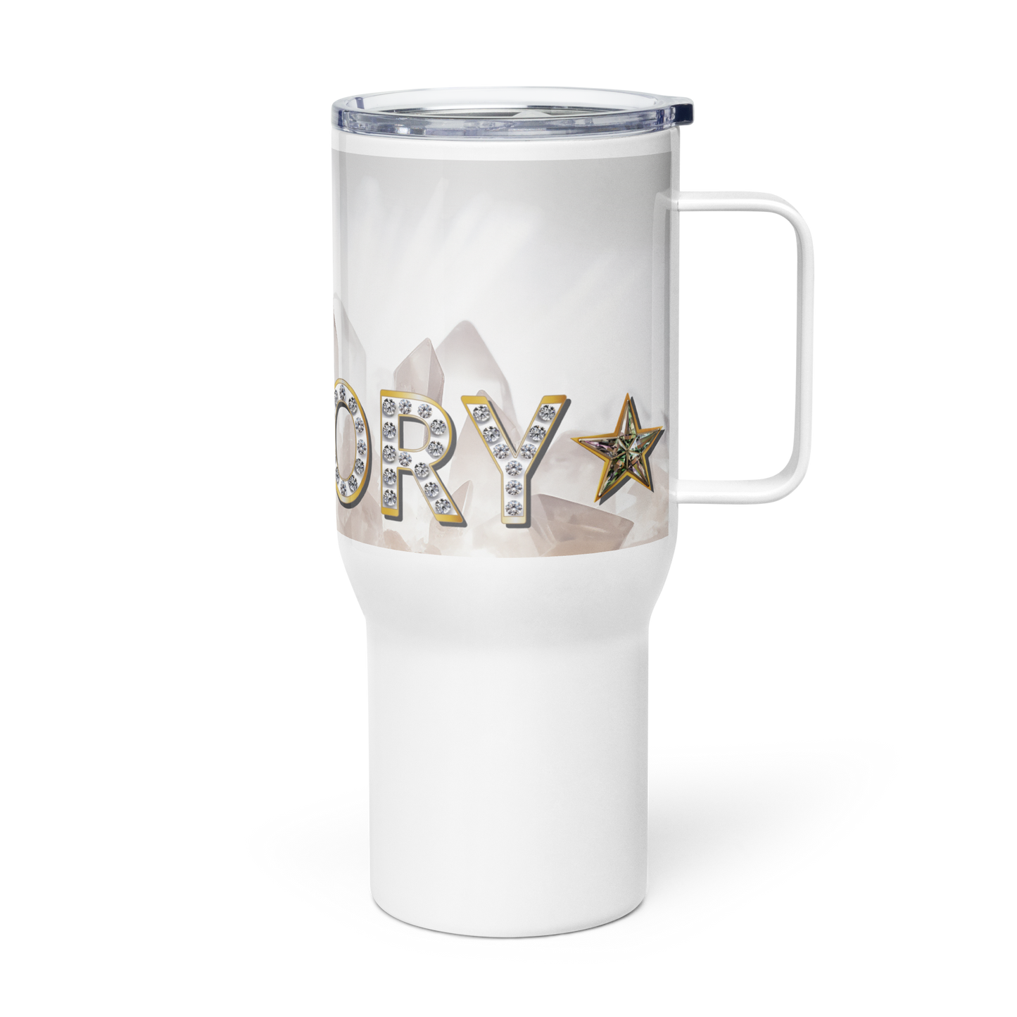 VICTORY QUARTZ TRAVEL MUG W HANDLE