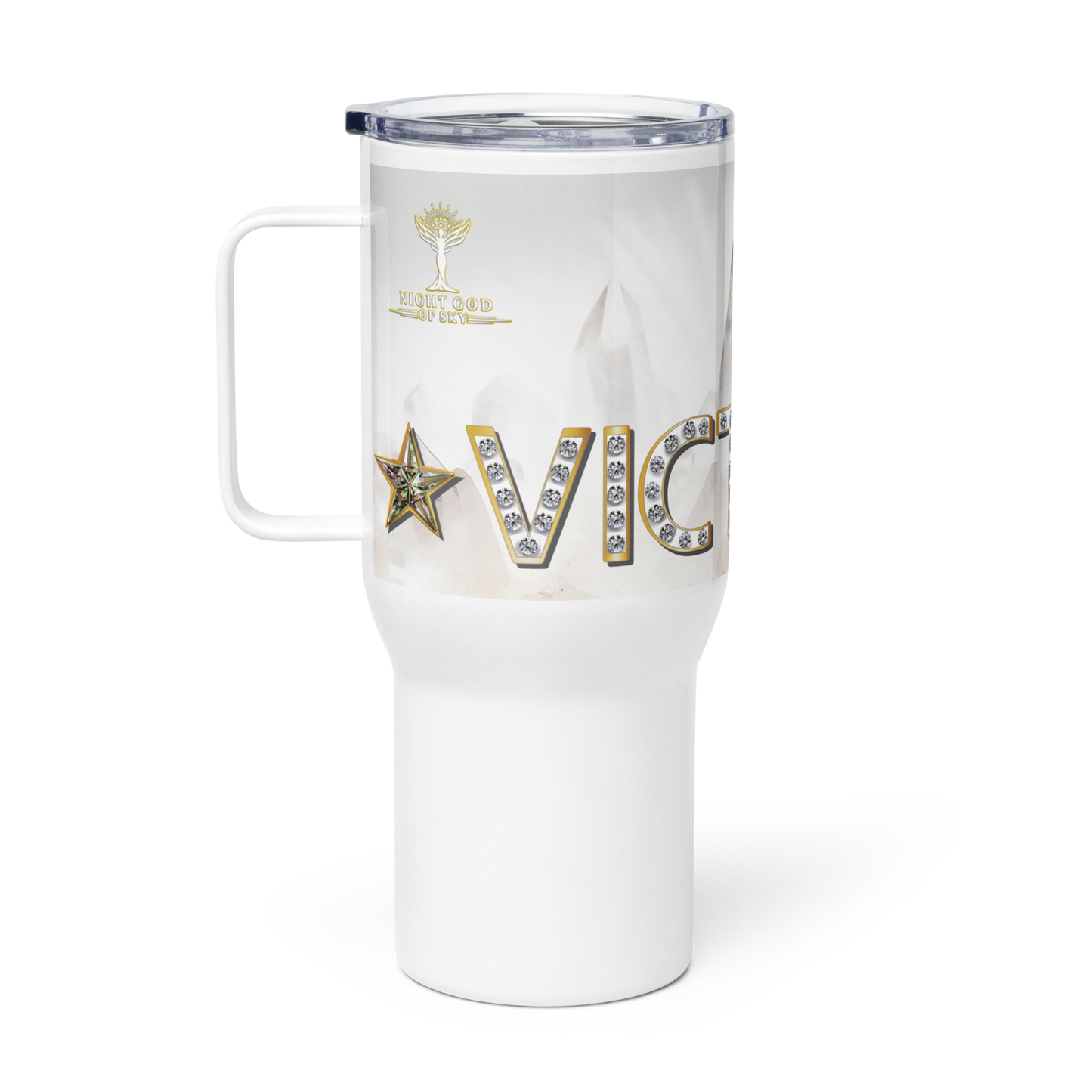 VICTORY QUARTZ TRAVEL MUG W HANDLE