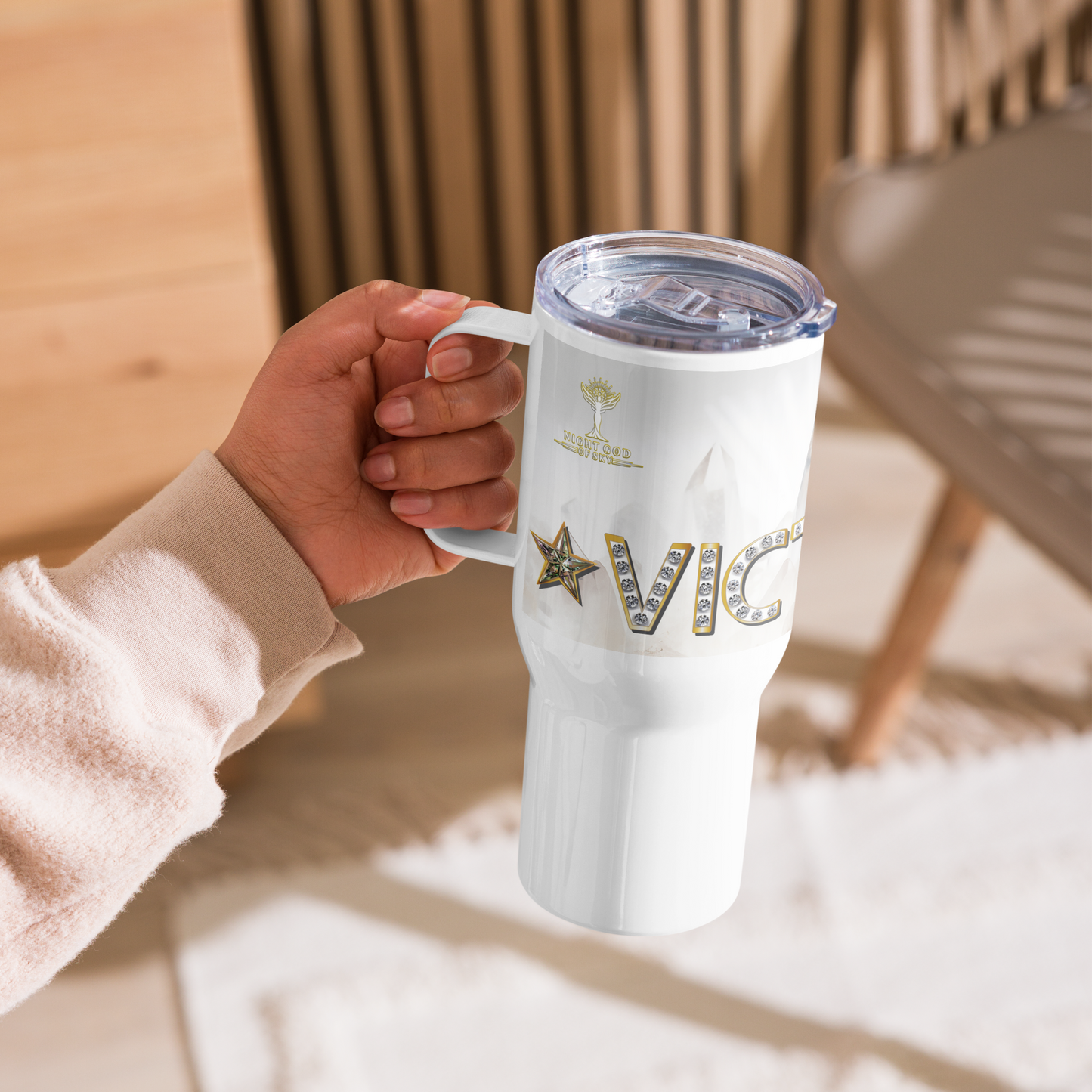 VICTORY QUARTZ TRAVEL MUG W HANDLE